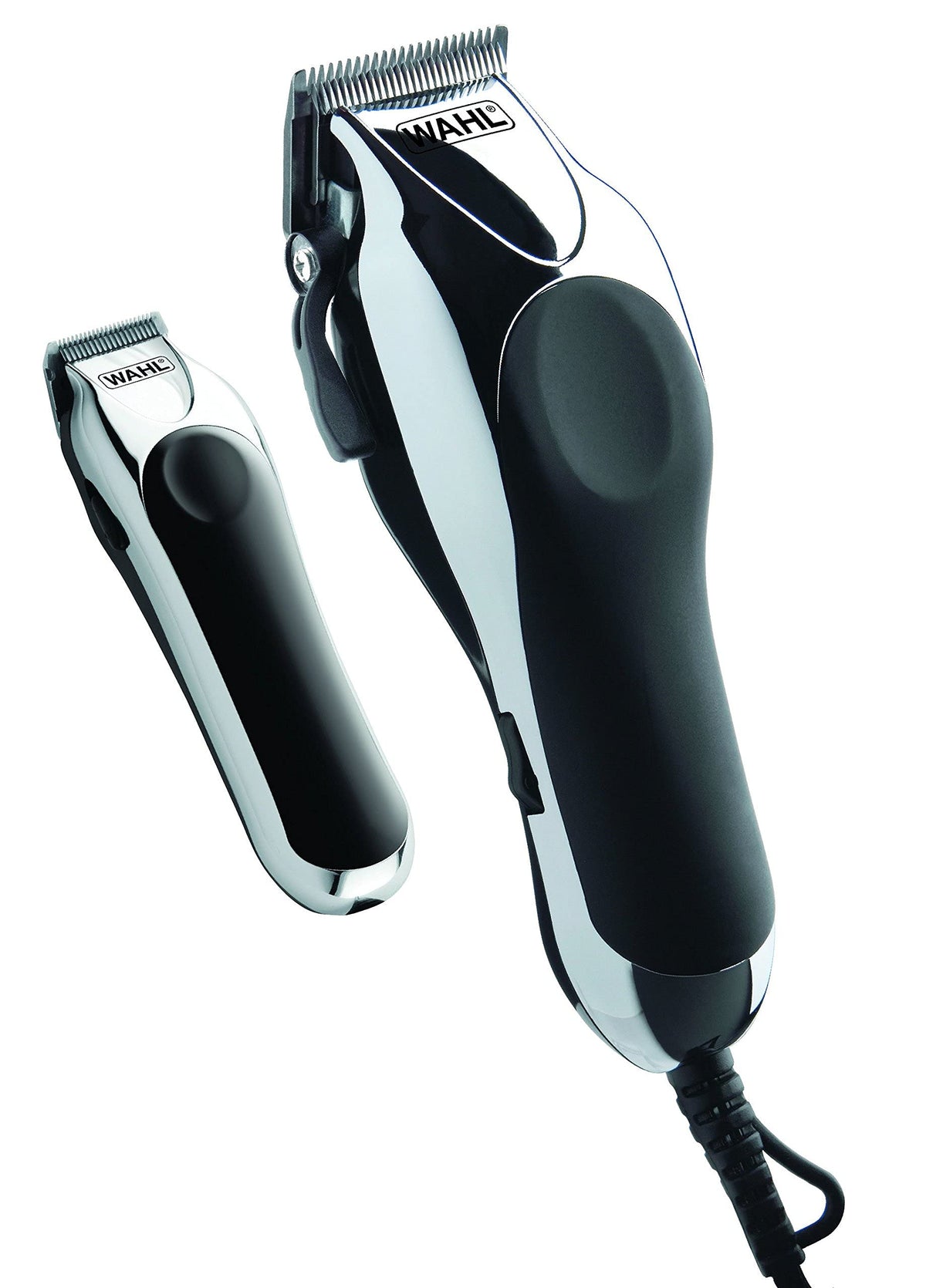 Wahl Deluxe Chrome Pro Hair Cutting Kit, Corded Hair Clipper Kit For Mens Grooming, 12 Comb Attachments, Mini Detailing Trimmer, Self Sharpening Precision Blades With Taper Lever, 79524-1027