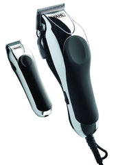 Wahl Deluxe Chrome Pro Hair Cutting Kit, Corded Hair Clipper Kit For Mens Grooming, 12 Comb Attachments, Mini Detailing Trimmer, Self Sharpening Precision Blades With Taper Lever, 79524-1027