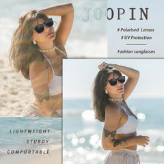 Joopin Polarized Sunglasses for Women UV Protection Classic Square Vintage Shades of Men Driving Fishing Traveling Lightweight Glasses