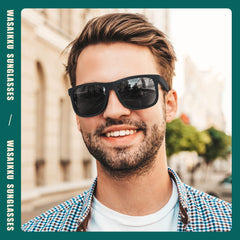 WASAIKKU Polarized Sunglasses for Men Women Classic Fashion Sunglasses Baseball Cycling Driving Fishing Golf Mens Sunglasses with UV Protection (black matte frame with black lens)