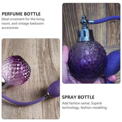 100ml Vintage Perfume Glass Bottle Retro Style Victorian Perfume Purple Jar Spray Bulb Tassel Perfume Refillable Atomizer for Women Ladies