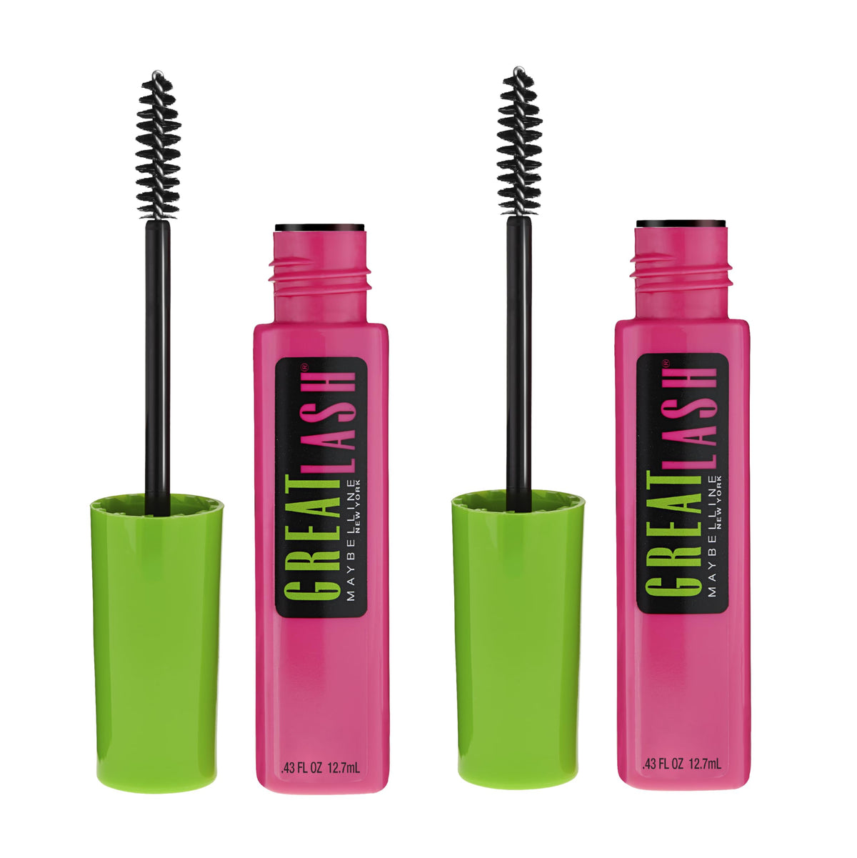 Maybelline New York Great Lash Washable Mascara Makeup, Very Black, 2 Count