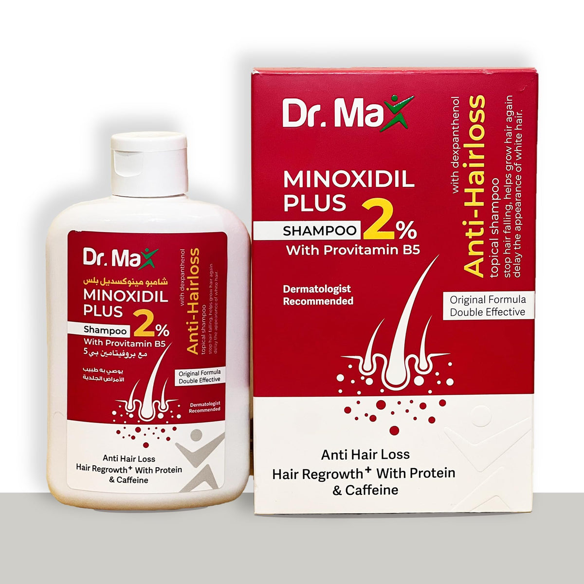 Dr MAX Minoxidil Plus 2% Anti-Hair Loss Shampoo with Lush Scent, for Unisex-Adults with Thin/Thinning Hair