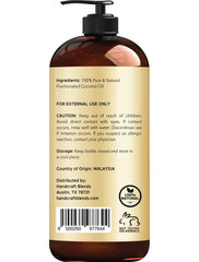 Handcraft Blends Fractionated Coconut Oil – 100% Pure & Natural Premium Therapeutic Grade – Huge 16 Fl Oz (Pack of 1) - Coconut Carrier Oil for Aromatherapy, Massage, Moisturizing Skin & Hair