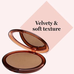 IsaDora Bronzing Powder - Pressed Bronzer Powder with Mirror and Powder Puff - Makeup Glow Bronzing Powder - Luster Sun Powder Makeup - 43 Terracotta Bronze