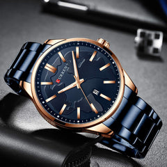 Curren 8366 Watch Men Waterproof Calendar Quartz Wrist Watch Business Alloy Case Stainless Steel Band Watch