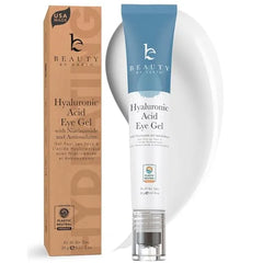 Beauty by Earth Under Eye Cream Cooling Hyaluronic Acid Eye Gel for Dark Circles USA Made with Natural & Organic Ingredients, Anti Aging Cream for Puffiness & Wrinkles