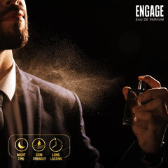 Engage Amber Hues Perfume For Men, Long Lasting, Ambery And Fruity, Ideal For Special Occasions, For Men, Tester Free, 100Ml