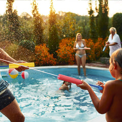 Water Blaster, 12 Pcs Foam Squirt Toys for Kids, 30 ft Range Pool Water Squirter, Foam Water Toys Shooter for Summer Swimming Pool Beach