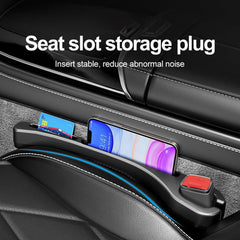 ROUNY Car Seat Gap Filler Organizer with Phone Holder, Car Side Seat Gap Organizer for Prevent Falling, Essential Car Accessories with Seat Belt Holes, Universal for Most Cars, Trucks and SUV(Black)- 2PCS