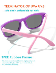 Flexible Kids Sunglasses Polarized Sports Sun Glasses Girls Boys Shades with Straps UV400 Protection Eyewear for Age 2-10