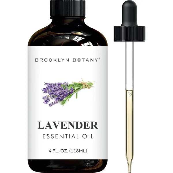 Brooklyn Botany Lavender Essential Oil - Huge 4 Fl Oz - with Glass Dropper - for Aromatherapy and Diffuser
