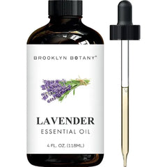 Brooklyn Botany Lavender Essential Oil - Huge 4 Fl Oz - with Glass Dropper - for Aromatherapy and Diffuser