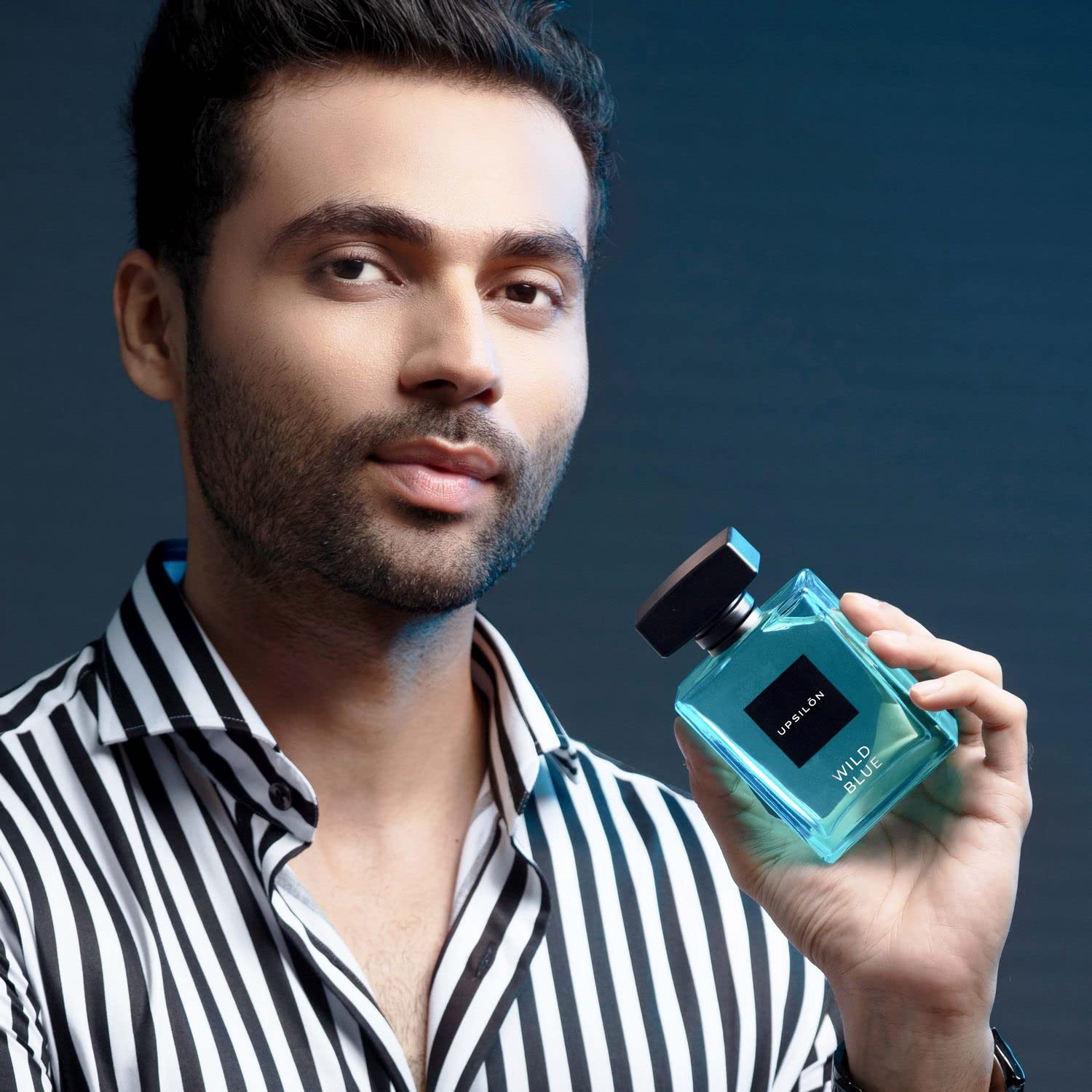 UPSILON Wild Blue Eau De Parfum Premium Long Lasting Fresh & Powerful Fragrance Spray Travel Friendly Luxury Parfum Scent | Men’s Perfume | 100ml - Pack Of 1