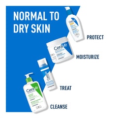 CeraVe Moisturizing Cream, Body and Face Moisturizer for Dry Skin, Body Cream with Hyaluronic Acid and Ceramides, 453g, White