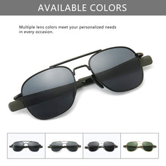 SUNGAIT Men's Military Style Polarized Pilot Aviator Sunglasses Bayonet Temples