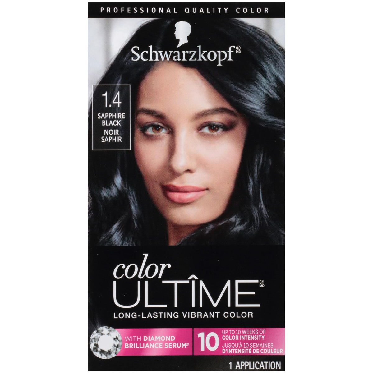 Schwarzkopf Color Ultimate Hair Colour Cream, 1.4 Sapphire Black (Packaging May Vary)