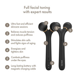 GESKE SmartAppGuided™ Sonic Facial Roller | 4 in 1 | Facial Dermasmooth Stimulator | Derma Roll | Professional Facial Roller | Derma Roller for Skincare and Beauty Routine | Smooth Skin