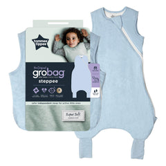 Tommee Tippee Baby Sleeping Bag with Legs, The Original Grobag Steppee, Baby Romper Suit, Soft Cotton-Rich Fabric, 6-18m, 1.0 Tog, Blue Marl