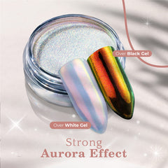 Pretty Diva Mermaid Chrome Nail Powder - Iridescent Nails Powder Aurora Chrome Mica Powder for Nails, Opal Unicorn Powders Chrome Nail Powder Rainbow Manicure Pigment #02