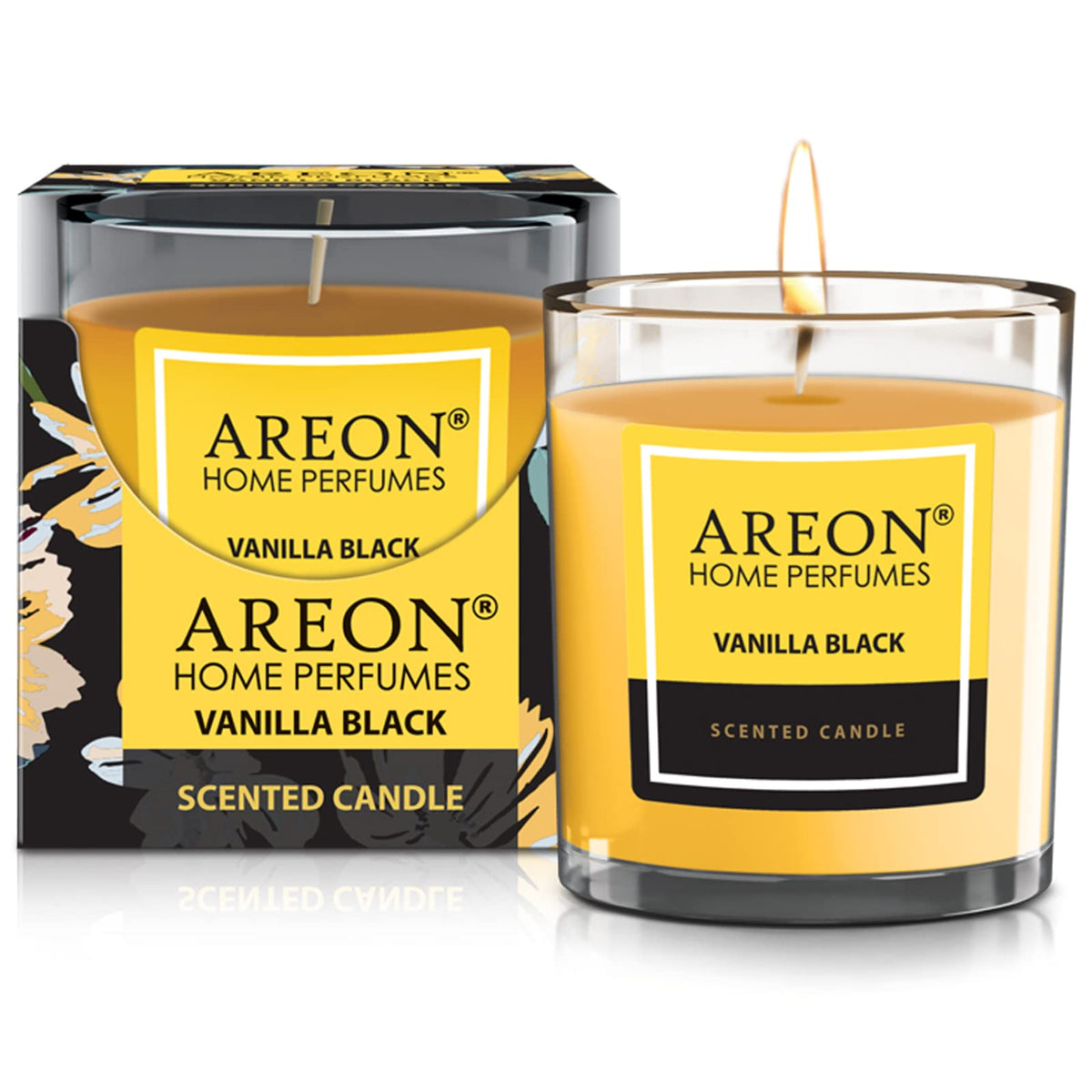 Areon Vanilla Black Scented Candle 120 g, Yellow