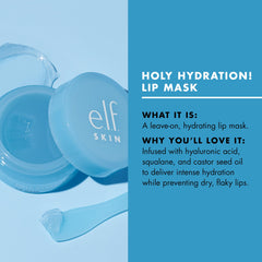 e.l.f. Skin Holy Hydration! Lip Masks, Hydrating Leave-on Lip Mask For Soft & Smooth Lips, Enriched With Hyaluronic Acid