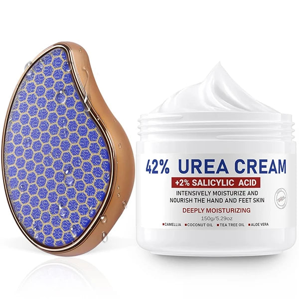OUKEYA Urea Cream 42 Percent, Urea Foot & Hand Cream for Dry Cracked with Nano Glass Glass Foot File Callus Remover