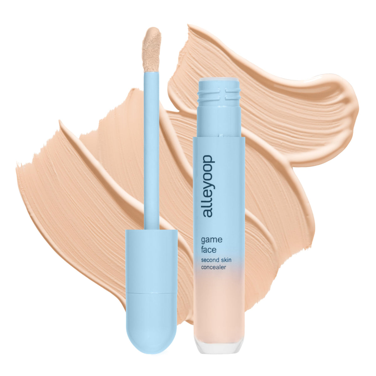 Alleyoop Game Face Concealer Makeup, Lightweight to Medium Buildable Coverage Under Eye Concealer, For Blemishes, Crease-proof and Hydrating with Aloe Stem Cell, Smooth Second Skin Finish - Brilliant