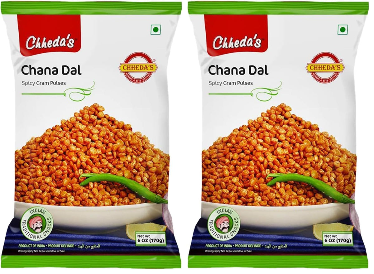 Chheda's Chana Dal | Spicy Gram Pulses | Authentic Namkeen Snacks - 170 gm (Pack of 2)
