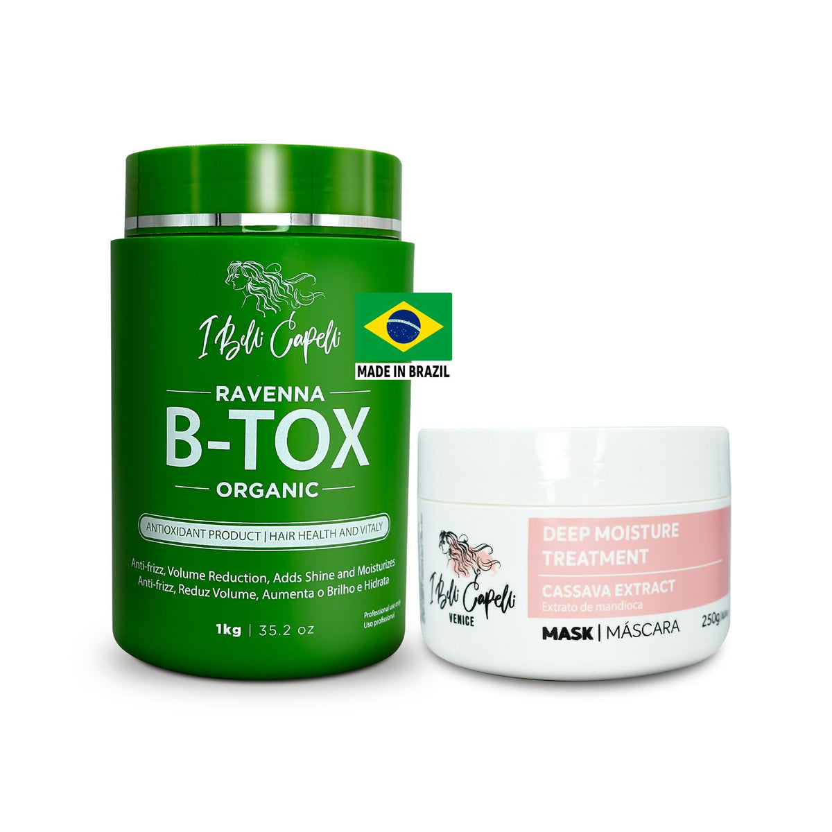 I Belli Capelli Organic Hair Botox Treatment & Argan Oil Mask 250g- Botox Capilar Para el Cabello, Formaldehyde-Free- Cirugia Capilar Para el Cabello- Effect Anti-Frizz, Volume Reduction, Smoothing