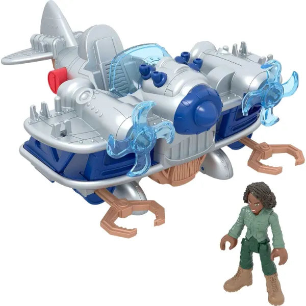 Fisher-Price Imaginext Jurassic World Dominion Kayla Watts Figure & Toy Plane, Air Tracker with Projectiles for Preschool Kids
