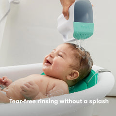 Frida Baby Control The Flow Rinser Bath Time Rinse Cup With Easy Grip Handle And Removable Rain Shower, White