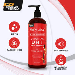 Shiny Leaf DHT Blocking Shampoo for Hair Growth and Thinning Hair Treatment - Active Natural Formula, Reduces Shedding for Men & Women (2 Pack)