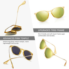 SUNGAIT Vintage Round Sunglasses for Women Men Classic Retro Designer Style