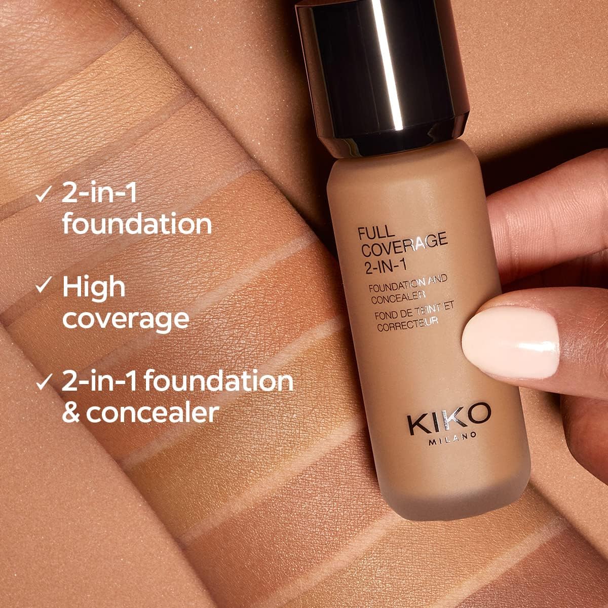KIKO Milano Full Coverage 2 In 1 Foundation and Concealer N 15. 2 In 1 Foundation And Concealer, Superior Coverage
