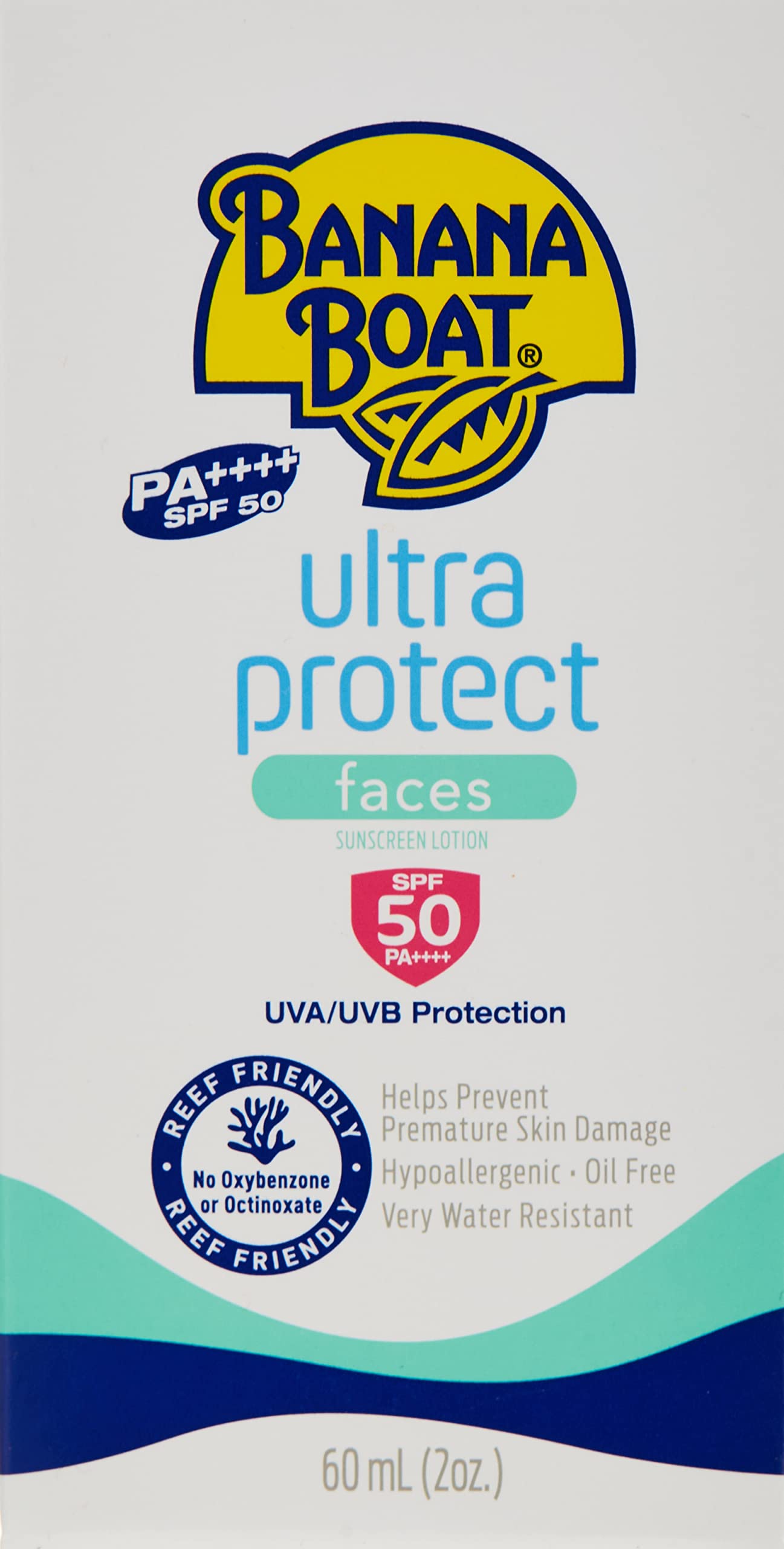 Banana Boat Ultra Protect Faces Sun Screen Lotion SPF 50, 60ml (Pack of 2)
