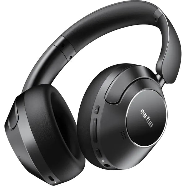 EarFun Wave Pro Active Noise Canceling Headphones, Wireless Over Ear Bluetooth Headphones, LDAC Hi-Res Sound, 5 Mics AI Clear Call, 80H Playtime, Multipoint Connection, Comfort Fit, Custom EQ via App