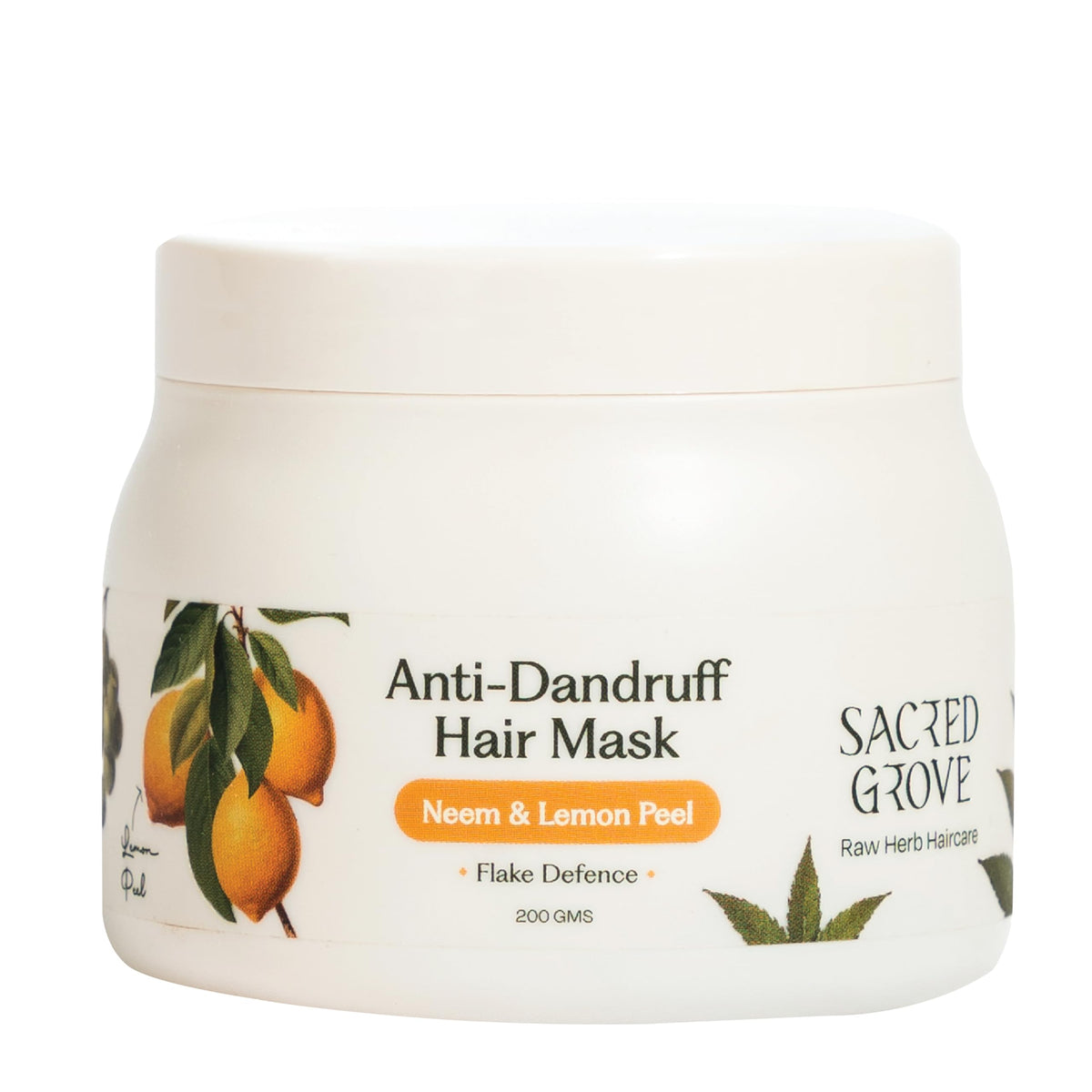 Sacred Grove Anti-Dandruff Pre Shampoo Hair Mask with Neem & Lemon Peel For Itchy & Flaky Scalp | Suited For Men & Women - 200 gms