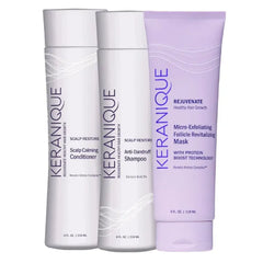Keranique Anti Dandruff Shampoo & Scalp Restoring Conditioner and Micro Exfoliating Mask for Scalp & Hair by Keranique