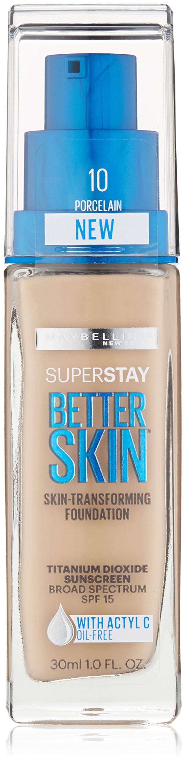 Maybelline New York Superstay Better Skin Foundation, Porclain, 1 Fluid Ounce