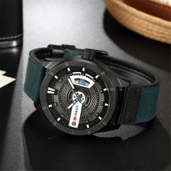 Men's Military Sports Business Casual Fashion Watches Date Quartz Watch Casual Leather Men's Wrist Watches 8301 - Multi