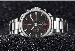 CURREN Original Men's Sports Waterproof Stainless steel band quartz Wrist Watch 8274 - Black