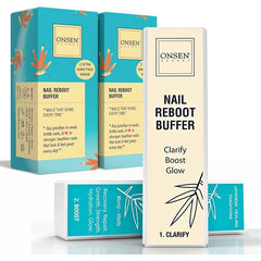 Onsen Secret Professional Nail Buffer Block | 4-Way Buffing for Natural Shine & Healthy Natural Nails - Includes 2 Extra Shine Pads, Salon-Quality, Post-Gel & Acrylic Recovery | 2 Pack
