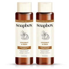 Soapbox Coconut & Shea Shampoo & Conditioner Set for Dry Hair, 16oz
