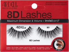 Ardell False Eyelashes 8D 951 Black Maximum Volume Long Length Maximum Volume Long Length Soft Tapered Fibers Maximum Volume Invisiband Comfortable Wear- Vegan-Friendly Cruelty-Free Eyelashes