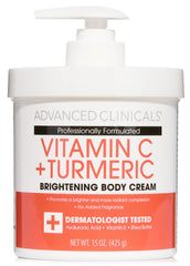 Advanced Clinicals Vitamin C Dry Skin Cream for Face and Body with Turmeric, Vitamin E, and Shea Butter, Skin Firming, Brightening, and Anti-Aging Moisturizer, 15 fl oz
