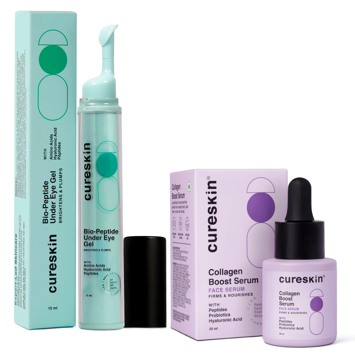 Cure Skin Anti-Aging Kit | Anti-Aging Cream for Women | Hyaluronic Acid Collagen Boosting Serum for Face | Under Eye Cream for Men and Women | Dark Circles Removal