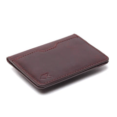 FOXHACKLE RFID Bifold Leather Wallet, Slim Minimalist Card Holder for Men & Women - Cherry