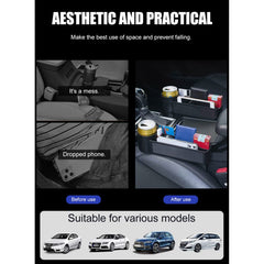 URbazaar Car Seat Gap Filler,Car Seat Gap Storage Box Cup Holder,Organizers Storage Box Front Seat Console Car Organizer Side Pocket with Cup Holder Couple for Cellphones Keys Cards Wallets Sunglasses- 2 Pcs