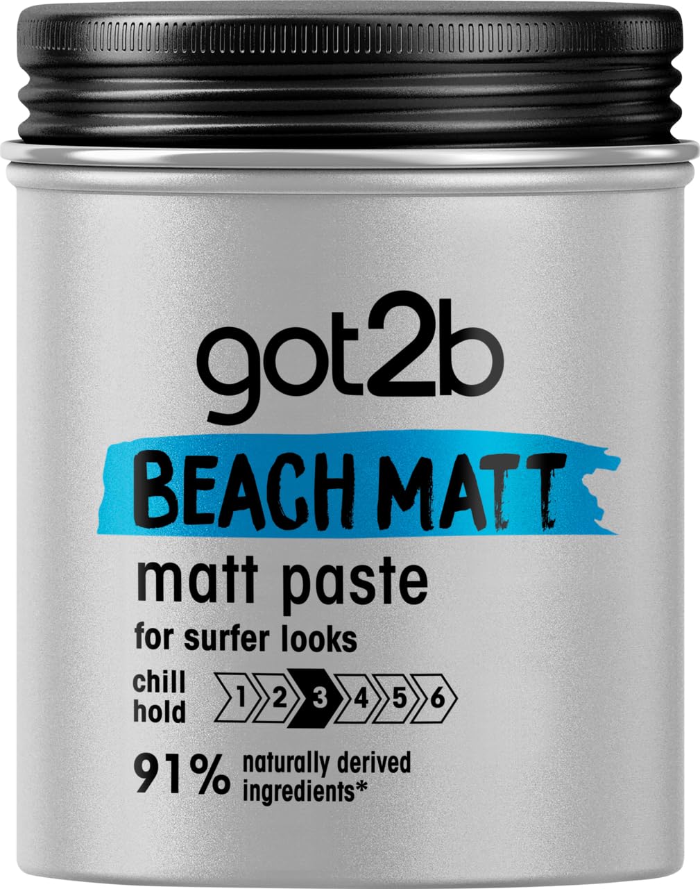 Got2B Beach Matt, Medium Hold, No Stickiness, Matt Texture Hair Paste, Paraben Free, Sulfate Free - 100ml